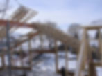 roof frame being installed