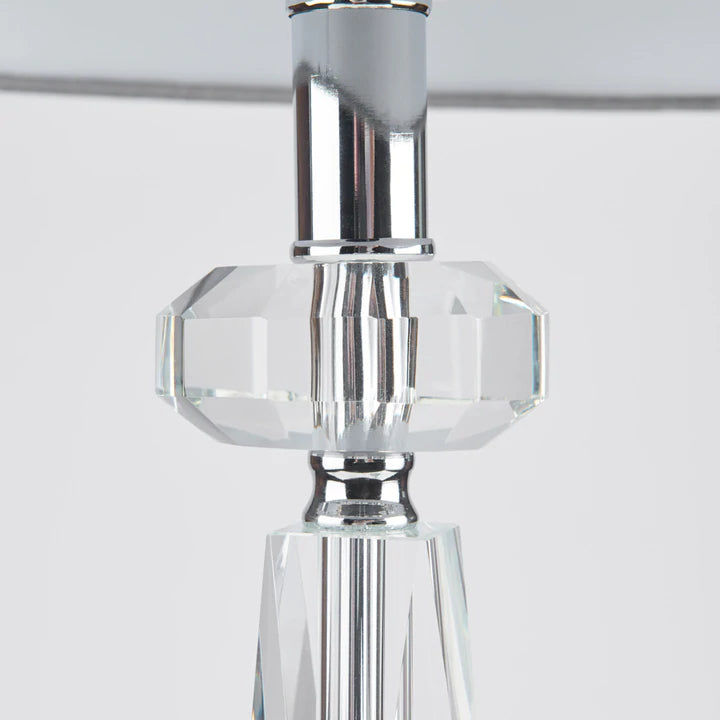 Thumbnail: Loyiso Crystal 30" Table Lamp  in Chrome or Gun Metal