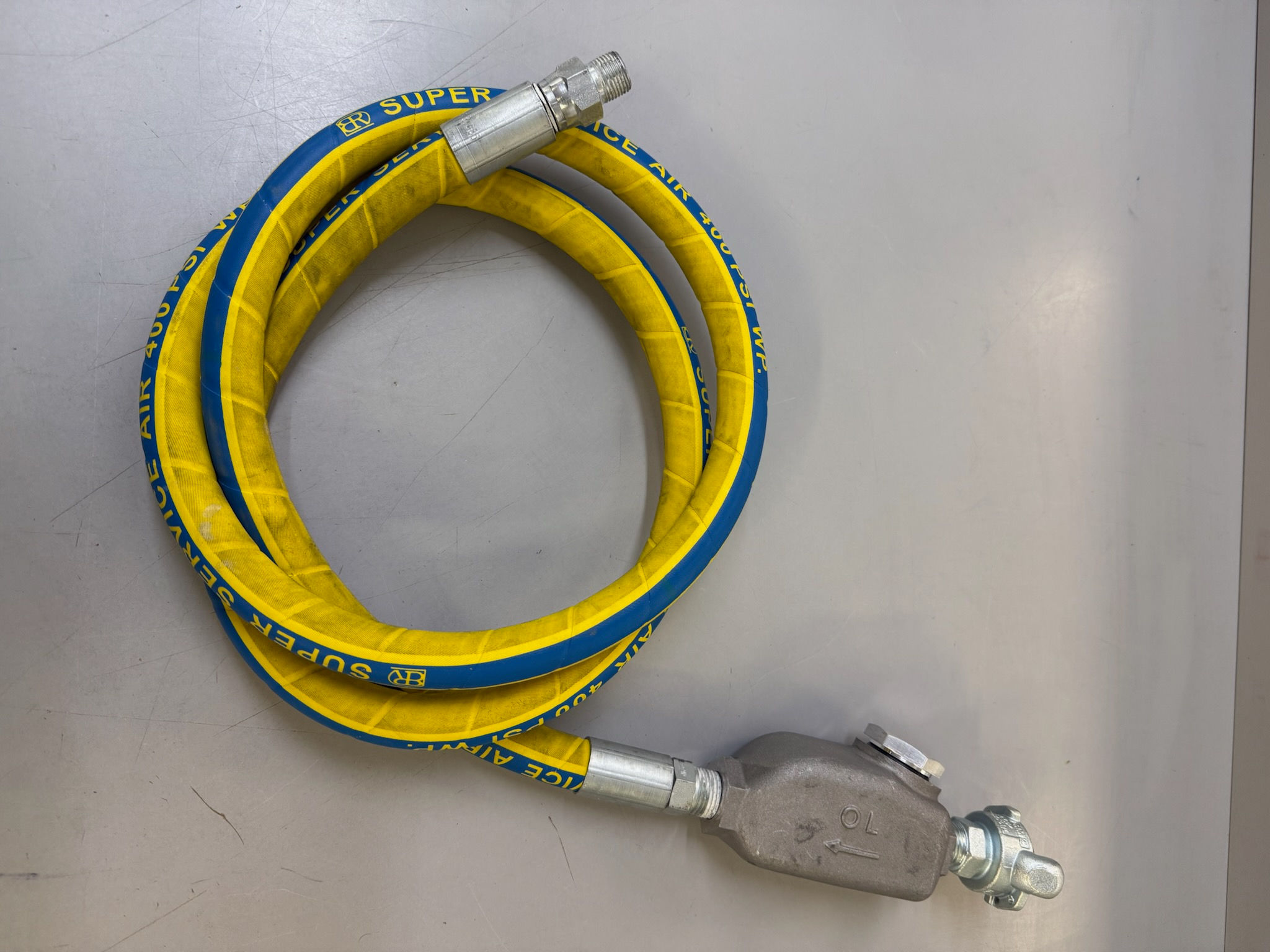 WH6-3LUB8-CP-3/8 6ft Whip Hose w/ Oiler & Chicago Coupler 3/8"