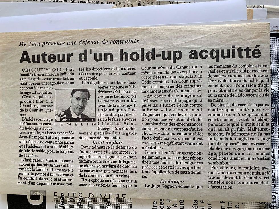 Photo d'un article de journal