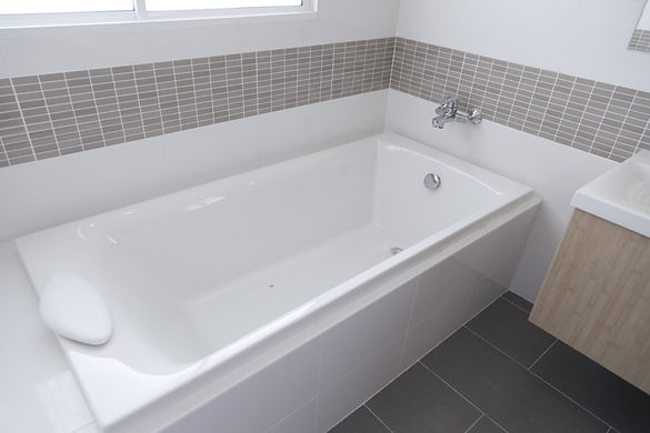 close up view of a bathtub