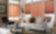Orange living room blinds