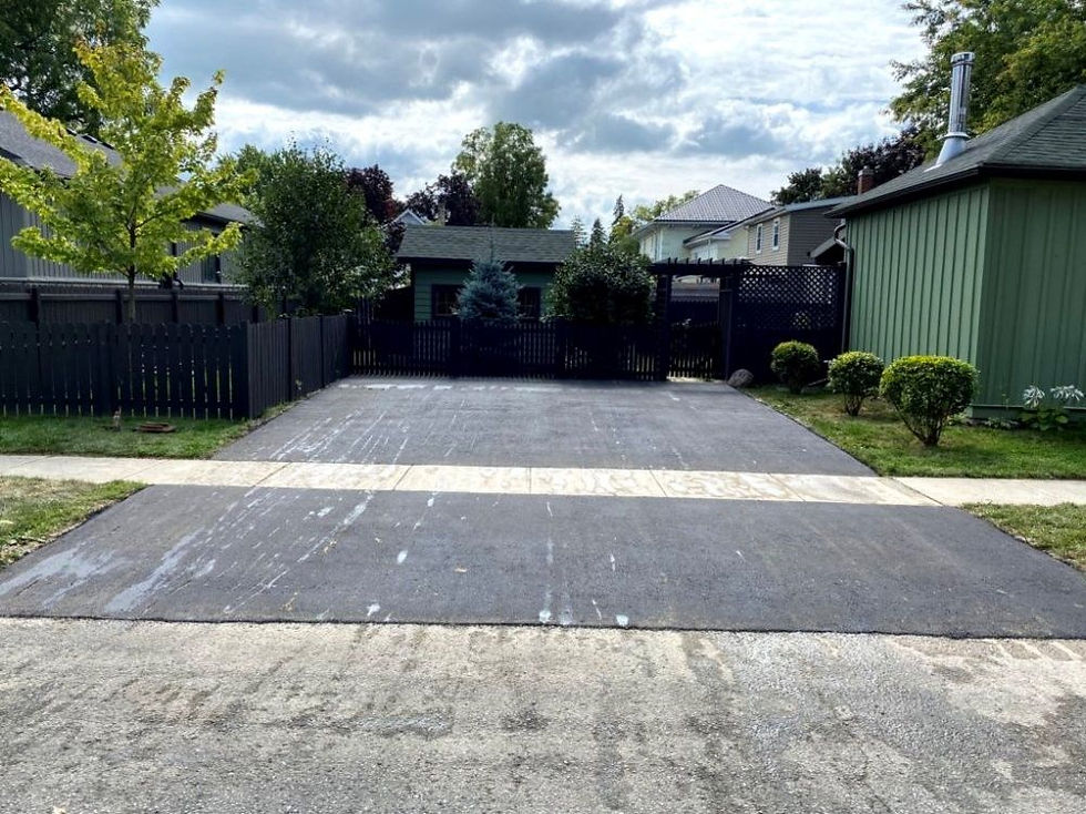 A newly installed asphalt driveway
