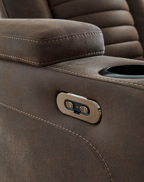 Thumbnail: Soundcheck Power Reclining Sofa in Earth Brown by Ashley Signature