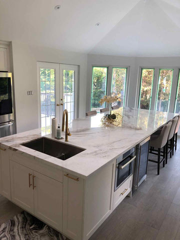 view of a kitchen island