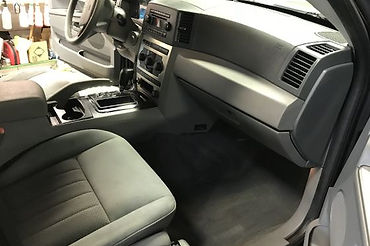 closeup view of interior cleaning of the car