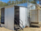 A small metal frame building