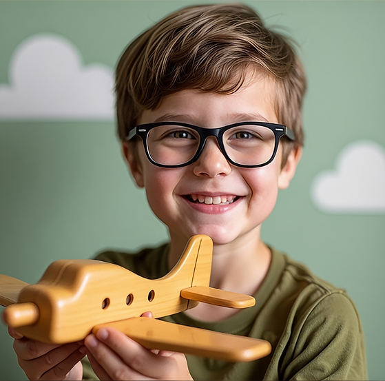 child with a plane