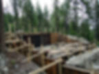 construction site with wooden frames