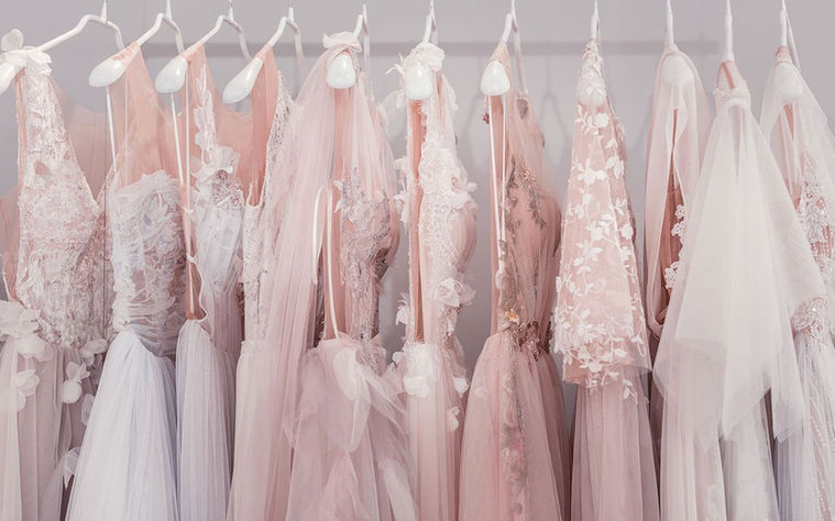 Stack of Wedding dresses