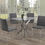 Thumbnail: Reba and Maria 5 Piece Dinette Set Grey Chair Clear Glass Round Table