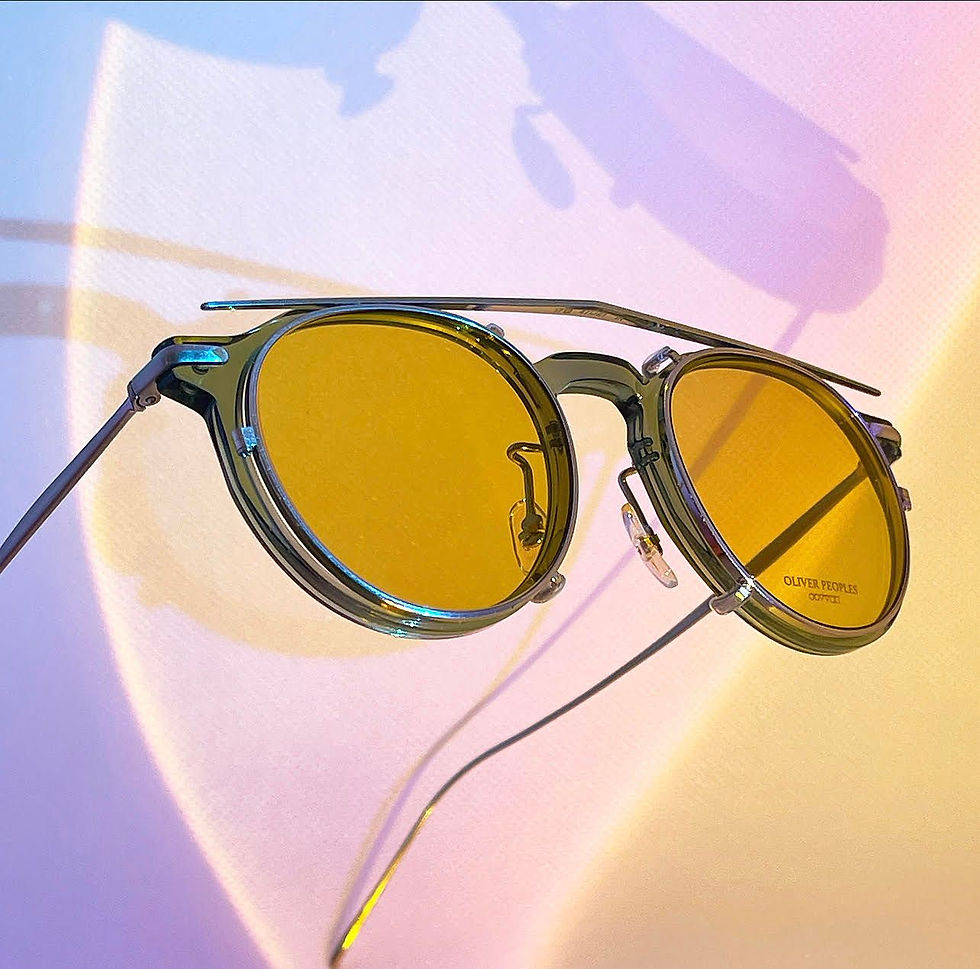 round shape blue and yellow colour sunglasses