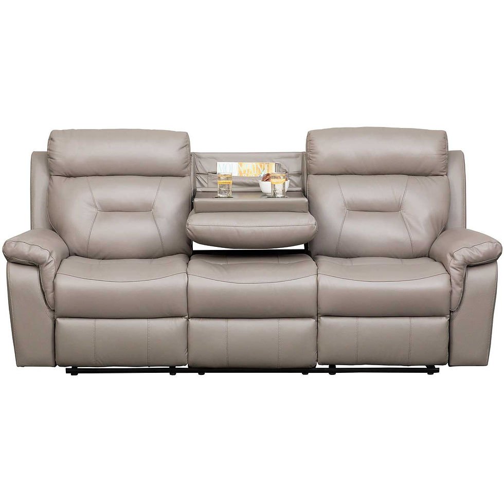 Thumbnail: Lambent Luxurious Genuine Leather 3 Piece Living Motion Recliner Set in Grey