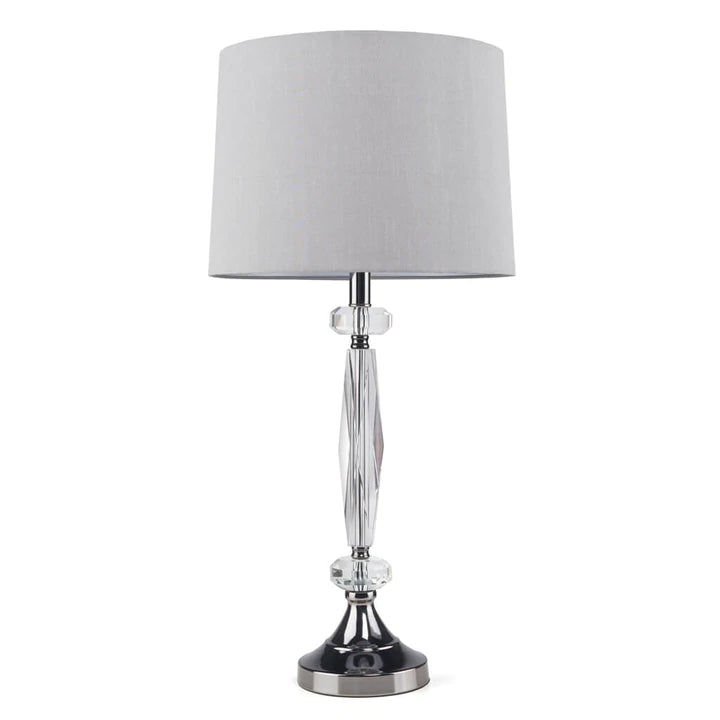 Thumbnail: Loyiso Crystal 30" Table Lamp  in Chrome or Gun Metal