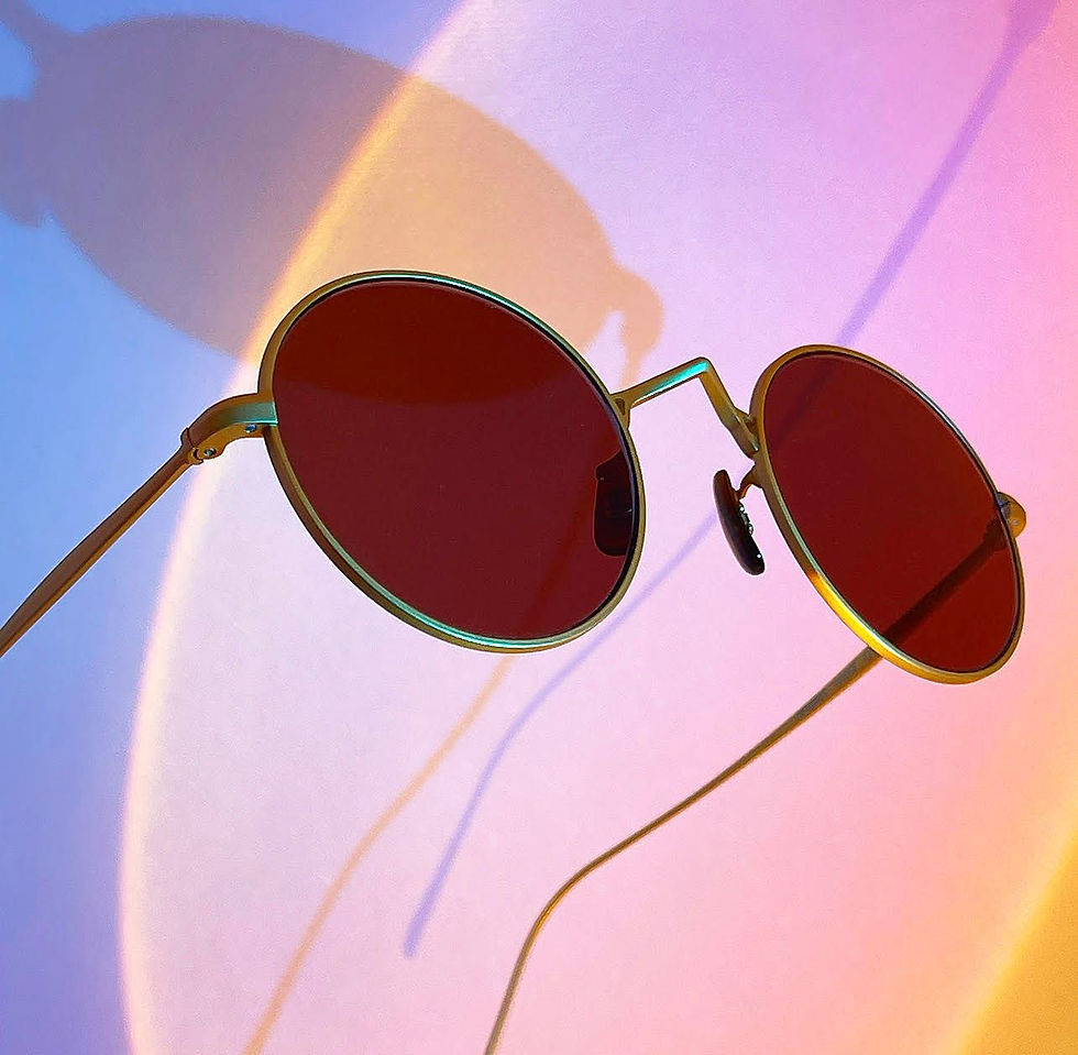 metal gold round shape sunglasses