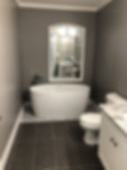 installed bath tub