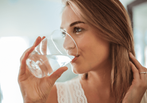 woman drinking water