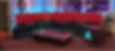 red sofas