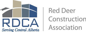RDCA logo, Red Deer Construction Association, Serving Central Alberta, building graphic.