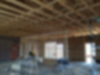 interior view of a wooden framing