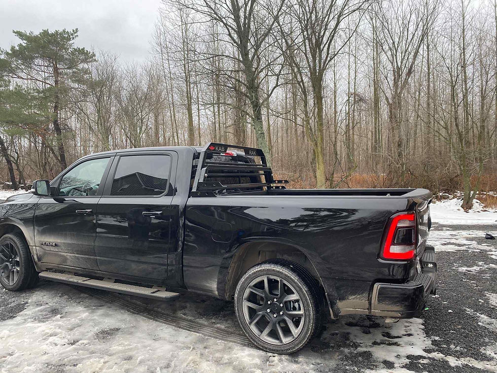 side vew of black truck