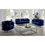 Thumbnail: Sasha Blue Living Room Set Velvet with Acrylic and Crystal