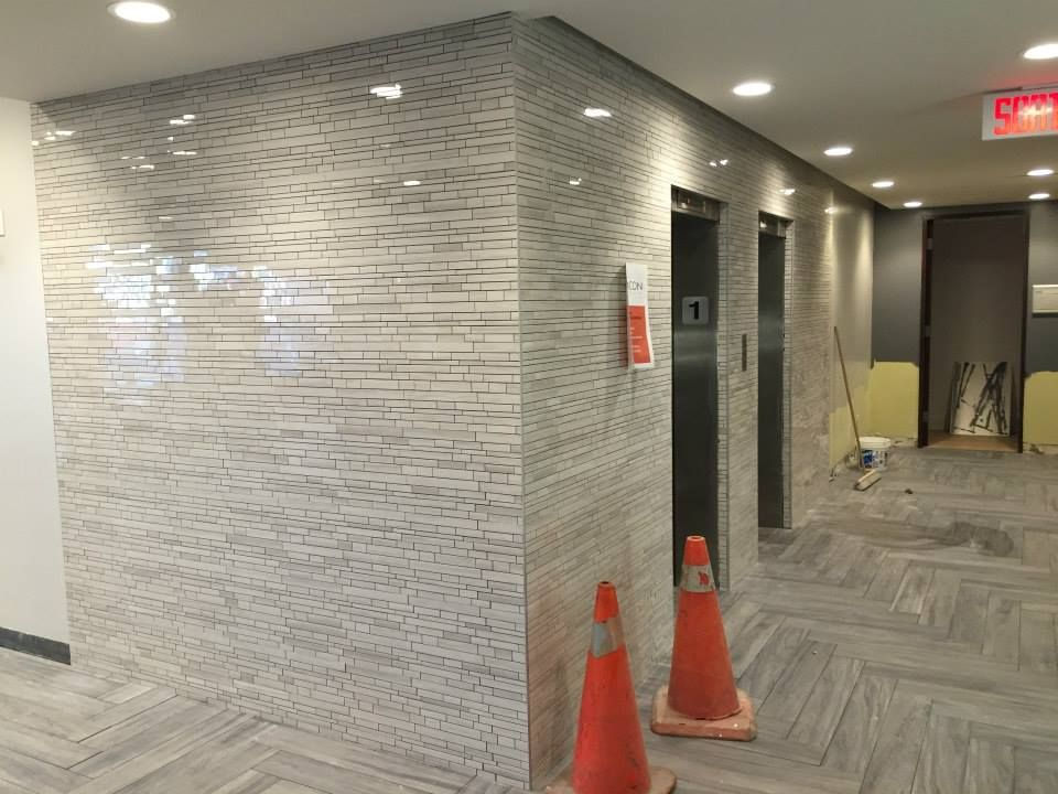 walls and flooring of a commercial plae