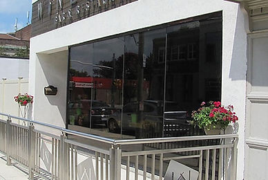 Designer window with railing