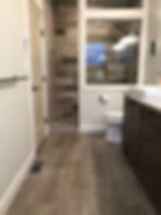 wooden flooring in the bathroom