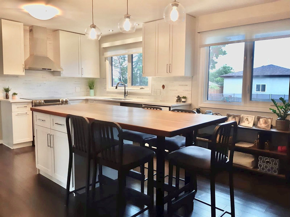 Kitchen Interior in white with wooden floor
