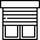 Icon of two closed windows with blinds