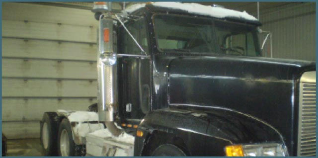 Truck in the garage.