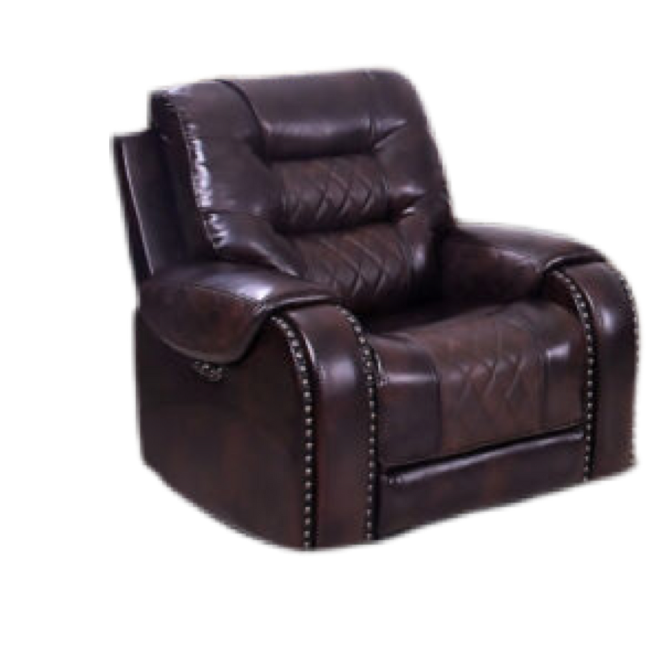 Thumbnail: Mid Century Modern Diamond Nailhead Chocolate Power LOVESEAT ONLY