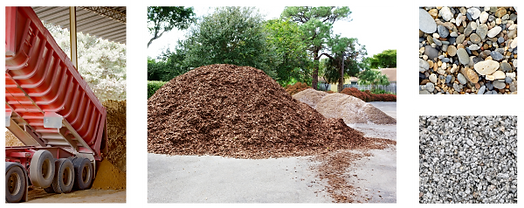 Pile of mulch and rocks