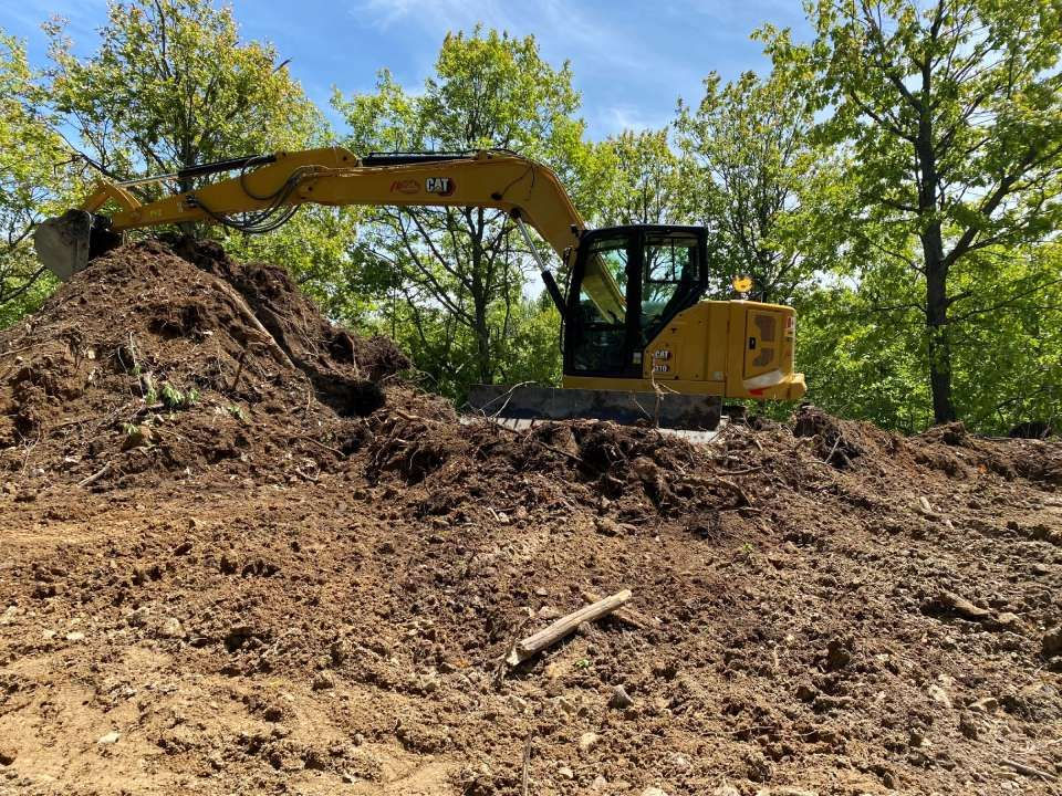 Excavator working on a construction site
