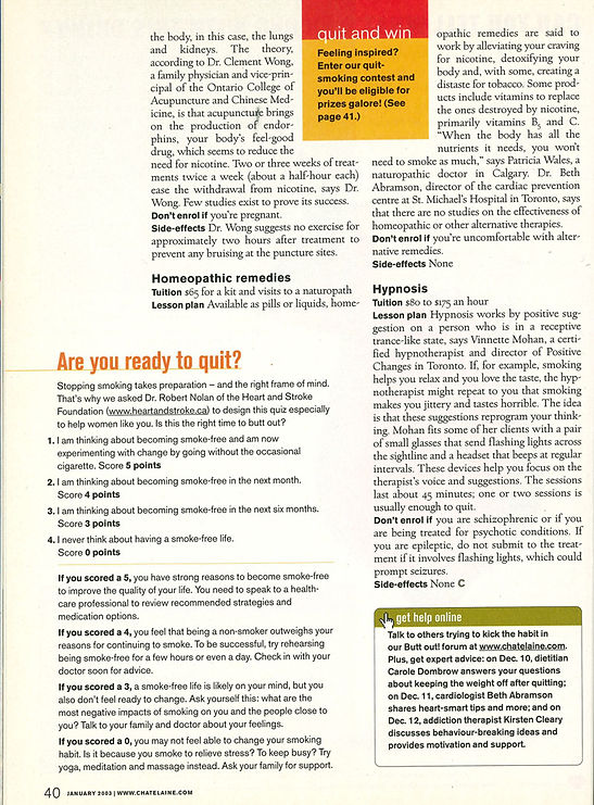 Chatelaine magazine internal page