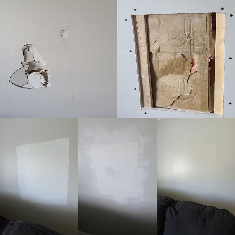 before and after wall repairs
