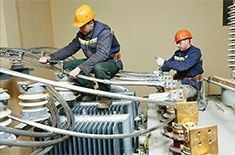 team working on industrial electrical installations