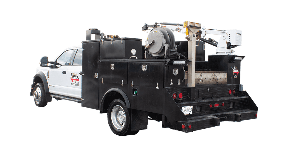 Rear view of Ford F550 TFO Thermite 4 Door Truck