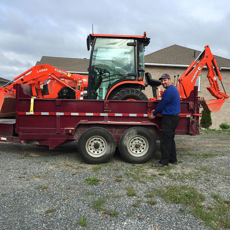Trailer with bobcat