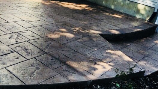 stamped concrete closeup view