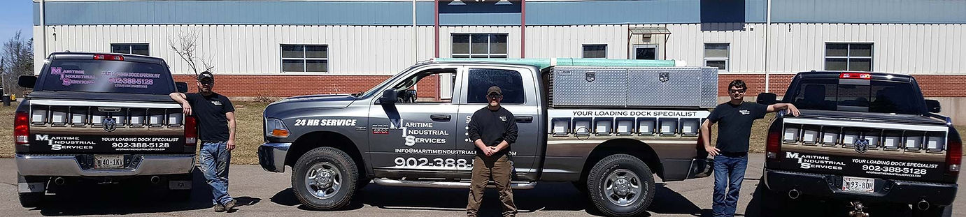 company trucks and staff