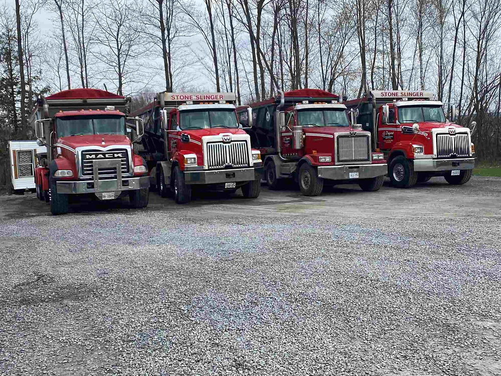 G Dupont Stone Slinger Service trucks in red color