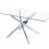 Thumbnail: Maria Tempered Glass Rectangular Cross Over Chrome Legs Dinning Table
