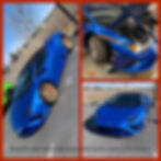 A blue Lamborghini Huracan