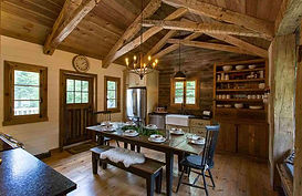Salle manger en bois vue de l’intérieure