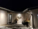 Winter home at night