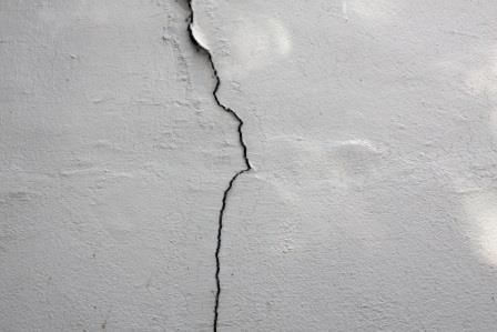 Leaks from a foundation wall crack