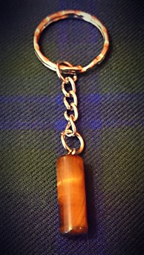 Tiger's Eye Chatoyant Gemstone Talisman Keychain