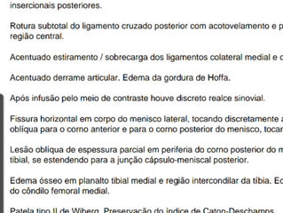 Relato de Caso - Recuperação não cirúrgica de Lesão parcial de LCA e Subtotal de LCP - Fortaleza